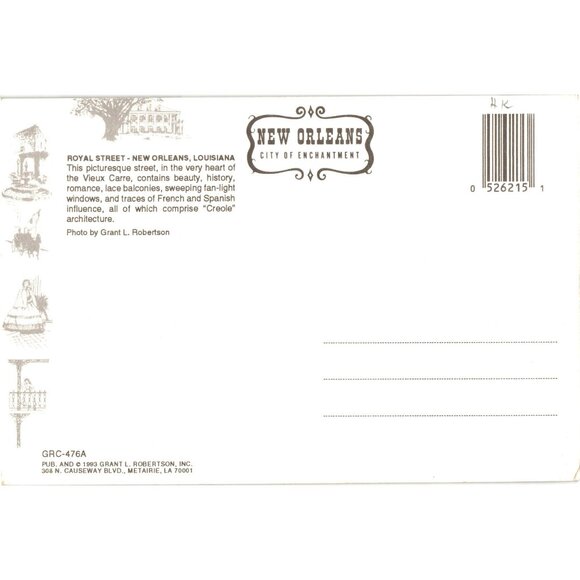 Vintage French Quarter New Orleans Postcard Historic Architecture Scene - Picture 2 of 2